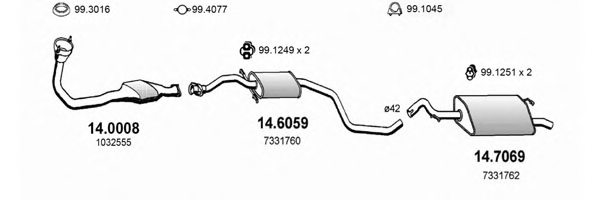 ASSO ART1050 Exhaust System